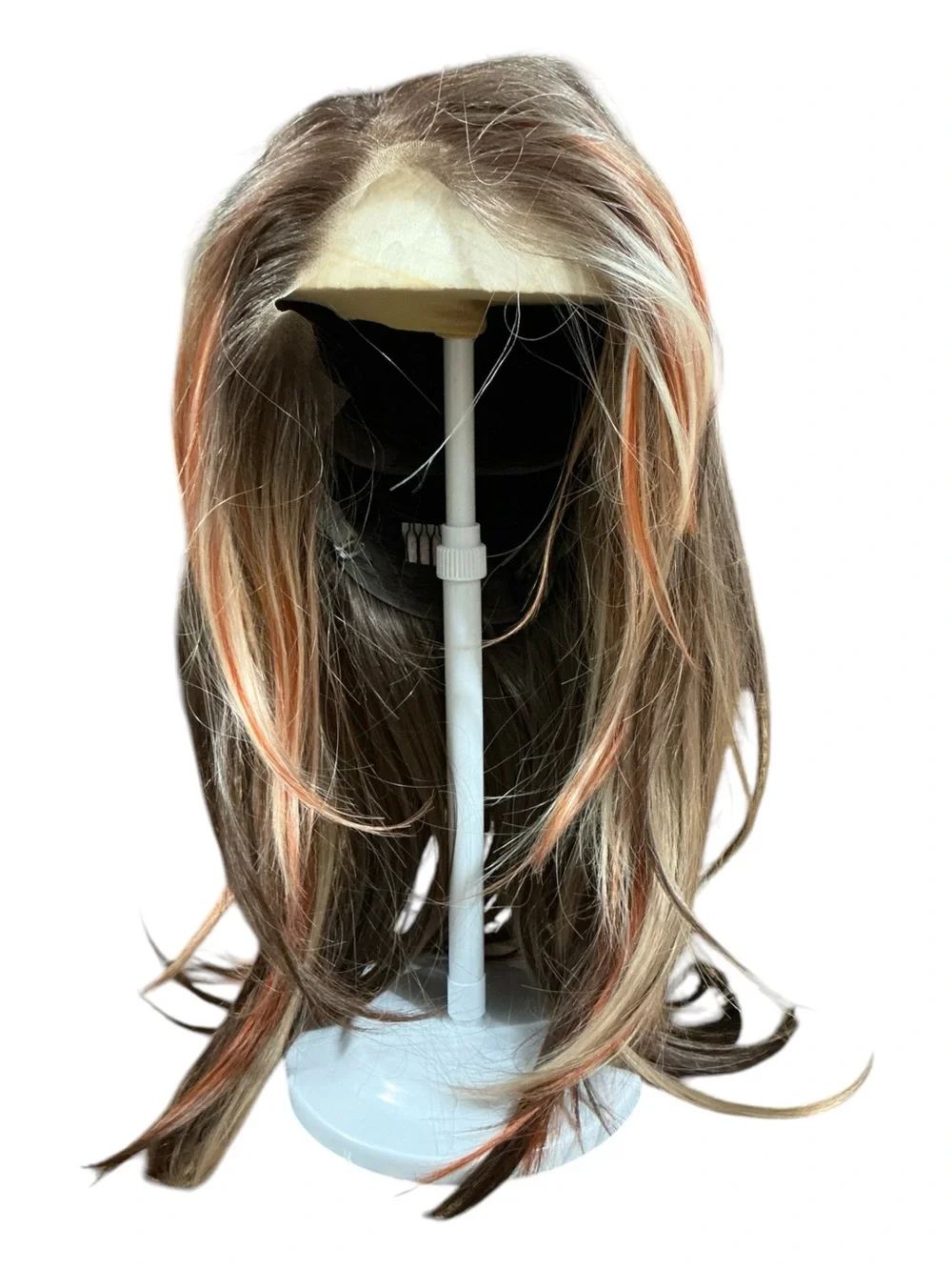 CSC Joni 70’s Honey. Long Layered Synthetic Wig with Caramel and Peach.